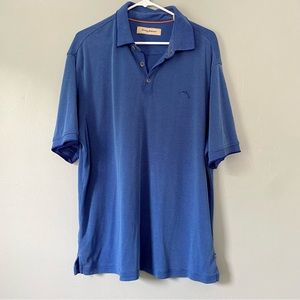 Tommy Bahama Polo Shirt Adult XL Blue Modal Poly Blend Golf Casual